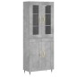 vidaXL Aparador alto madera contrachapada gris hormigón 69,5x34x180 cm vidaXL Aparador alto madera contrachapada gris hormigón 69,5x34x180 cm
