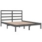 vidaXL Estructura de cama madera maciza gris king size 150x200cm