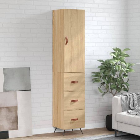 vidaXL Aparador de madera contrachapada roble Sonoma 34,5x34x180 cm