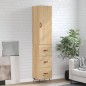 vidaXL Aparador de madera contrachapada roble Sonoma 34,5x34x180 cm