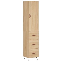 vidaXL Aparador de madera contrachapada roble Sonoma 34,5x34x180 cm