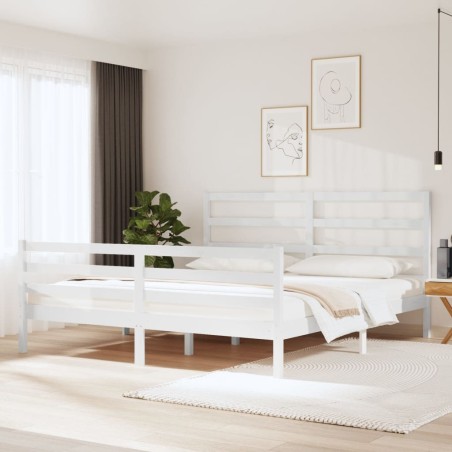 vidaXL Estructura de cama madera maciza de pino blanca 180x200 cm