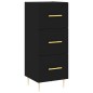 vidaXL Aparador de madera contrachapada negro 34,5x34x180 cm vidaXL Aparador de madera contrachapada negro 34,5x34x180 cm