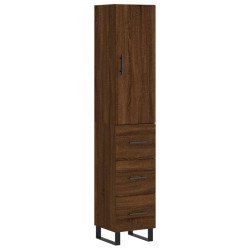 vidaXL Aparador alto madera contrachapada roble marrón 34,5x34x180 cm