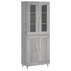 vidaXL Aparador alto madera contrachapada gris sonoma 69,5x34x180 cm