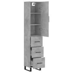 vidaXL Aparador de madera contrachapada gris hormigón 34,5x34x180 cm
