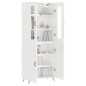 vidaXL Aparador alto madera contrachapada blanco brillo 69,5x34x180 cm