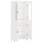 vidaXL Aparador alto madera contrachapada blanco brillo 69,5x34x180 cm