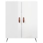 vidaXL Aparador alto madera contrachapada blanco brillo 69,5x34x180 cm