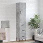 vidaXL Aparador de madera contrachapada gris hormigón 34,5x34x180 cm vidaXL Aparador de madera contrachapada gris hormigón 34,5x34x180 cm