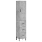 vidaXL Aparador de madera contrachapada gris hormigón 34,5x34x180 cm vidaXL Aparador de madera contrachapada gris hormigón 34,5x34x180 cm