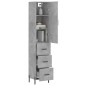vidaXL Aparador de madera contrachapada gris hormigón 34,5x34x180 cm vidaXL Aparador de madera contrachapada gris hormigón 34,5x34x180 cm