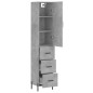 vidaXL Aparador de madera contrachapada gris hormigón 34,5x34x180 cm vidaXL Aparador de madera contrachapada gris hormigón 34,5x34x180 cm