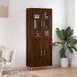 vidaXL Aparador alto madera contrachapada marrón roble 69,5x34x180 cm