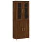 vidaXL Aparador alto madera contrachapada marrón roble 69,5x34x180 cm