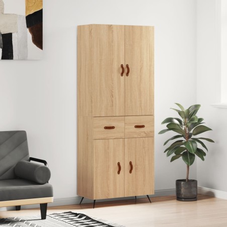 vidaXL Aparador alto madera contrachapada color roble 69,5x34x180 cm