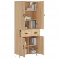 vidaXL Aparador alto madera contrachapada color roble 69,5x34x180 cm