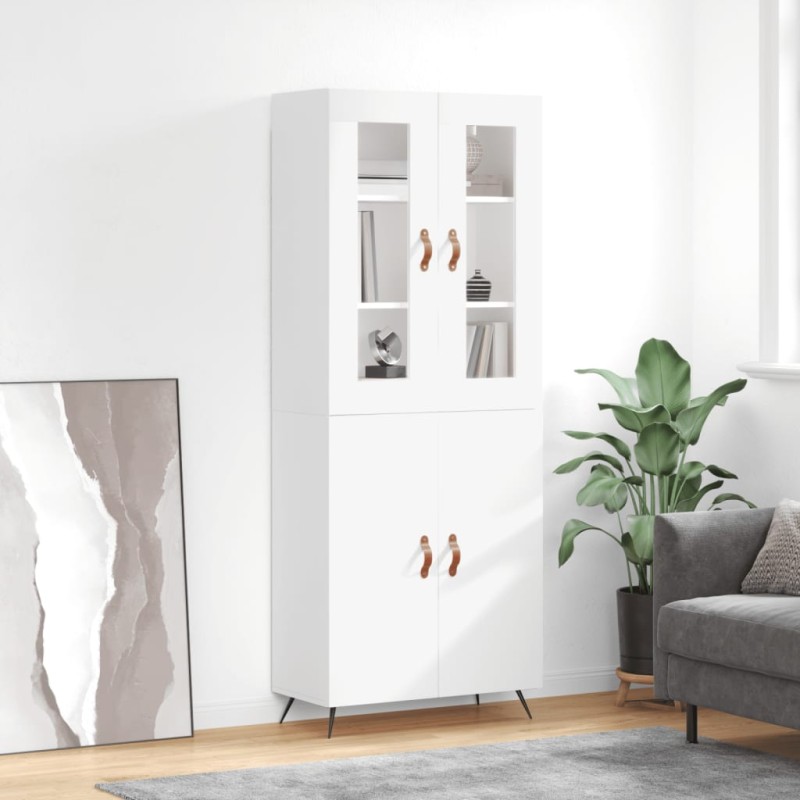 vidaXL Aparador alto madera contrachapada blanco 69,5x34x180 cm vidaXL Aparador alto madera contrachapada blanco 69,5x34x180 cm