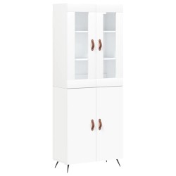 vidaXL Aparador alto madera contrachapada blanco 69,5x34x180 cm