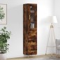 vidaXL Aparador de madera contrachapada roble ahumado 34,5x34x180 cm vidaXL Aparador de madera contrachapada roble ahumado 34,5x34x180 cm