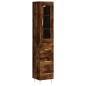 vidaXL Aparador de madera contrachapada roble ahumado 34,5x34x180 cm vidaXL Aparador de madera contrachapada roble ahumado 34,5x34x180 cm