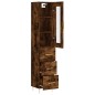 vidaXL Aparador de madera contrachapada roble ahumado 34,5x34x180 cm vidaXL Aparador de madera contrachapada roble ahumado 34,5x34x180 cm