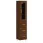 vidaXL Aparador alto madera contrachapada roble marrón 34,5x34x180 cm