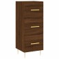 vidaXL Aparador alto madera contrachapada roble marrón 34,5x34x180 cm