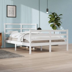 vidaXL Estructura de cama de madera maciza de pino blanca 160x200 cm