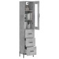 vidaXL Aparador de madera contrachapada gris hormigón 34,5x34x180 cm vidaXL Aparador de madera contrachapada gris hormigón 34,5x34x180 cm