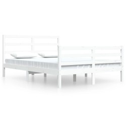 vidaXL Estructura de cama de madera maciza de pino blanca 160x200 cm