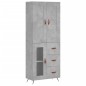 vidaXL Aparador alto madera contrachapada gris hormigón 69,5x34x180 cm vidaXL Aparador alto madera contrachapada gris hormigón 69,5x34x180 cm