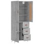 vidaXL Aparador alto madera contrachapada gris hormigón 69,5x34x180 cm vidaXL Aparador alto madera contrachapada gris hormigón 69,5x34x180 cm