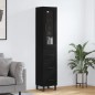 vidaXL Aparador de madera contrachapada negro 34,5x34x180 cm vidaXL Aparador de madera contrachapada negro 34,5x34x180 cm