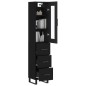 vidaXL Aparador de madera contrachapada negro 34,5x34x180 cm vidaXL Aparador de madera contrachapada negro 34,5x34x180 cm