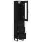 vidaXL Aparador de madera contrachapada negro 34,5x34x180 cm vidaXL Aparador de madera contrachapada negro 34,5x34x180 cm