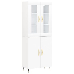 vidaXL Aparador alto madera contrachapada blanco 69,5x34x180 cm