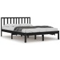 vidaXL Estructura de cama de madera maciza de pino negra 140x190 cm vidaXL Estructura de cama de madera maciza de pino negra 140x190 cm