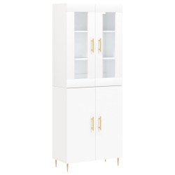 vidaXL Aparador alto madera contrachapada blanco 69,5x34x180 cm