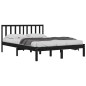 vidaXL Estructura de cama de madera maciza de pino negra 140x190 cm vidaXL Estructura de cama de madera maciza de pino negra 140x190 cm