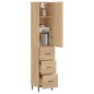 vidaXL Aparador de madera contrachapada roble Sonoma 34,5x34x180 cm