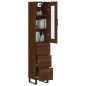 vidaXL Aparador alto madera contrachapada roble marrón 34,5x34x180 cm vidaXL Aparador alto madera contrachapada roble marrón 34,5x34x180 cm