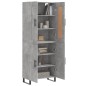 vidaXL Aparador alto madera contrachapada gris hormigón 69,5x34x180 cm