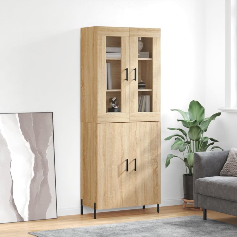 vidaXL Aparador alto madera contrachapada color roble 69,5x34x180 cm vidaXL Aparador alto madera contrachapada color roble 69,5x34x180 cm
