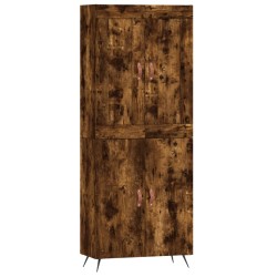 vidaXL Aparador alto madera contrachapada roble ahumado 69,5x34x180 cm
