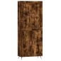vidaXL Aparador alto madera contrachapada roble ahumado 69,5x34x180 cm