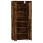 vidaXL Aparador alto madera contrachapada roble ahumado 69,5x34x180 cm