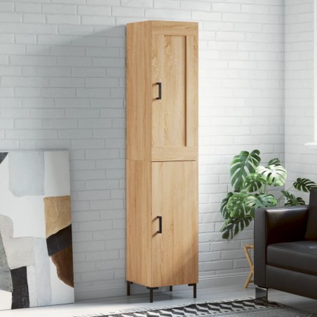 vidaXL Aparador de madera contrachapada roble Sonoma 34,5x34x180 cm