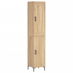 vidaXL Aparador de madera contrachapada roble Sonoma 34,5x34x180 cm