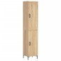 vidaXL Aparador de madera contrachapada roble Sonoma 34,5x34x180 cm